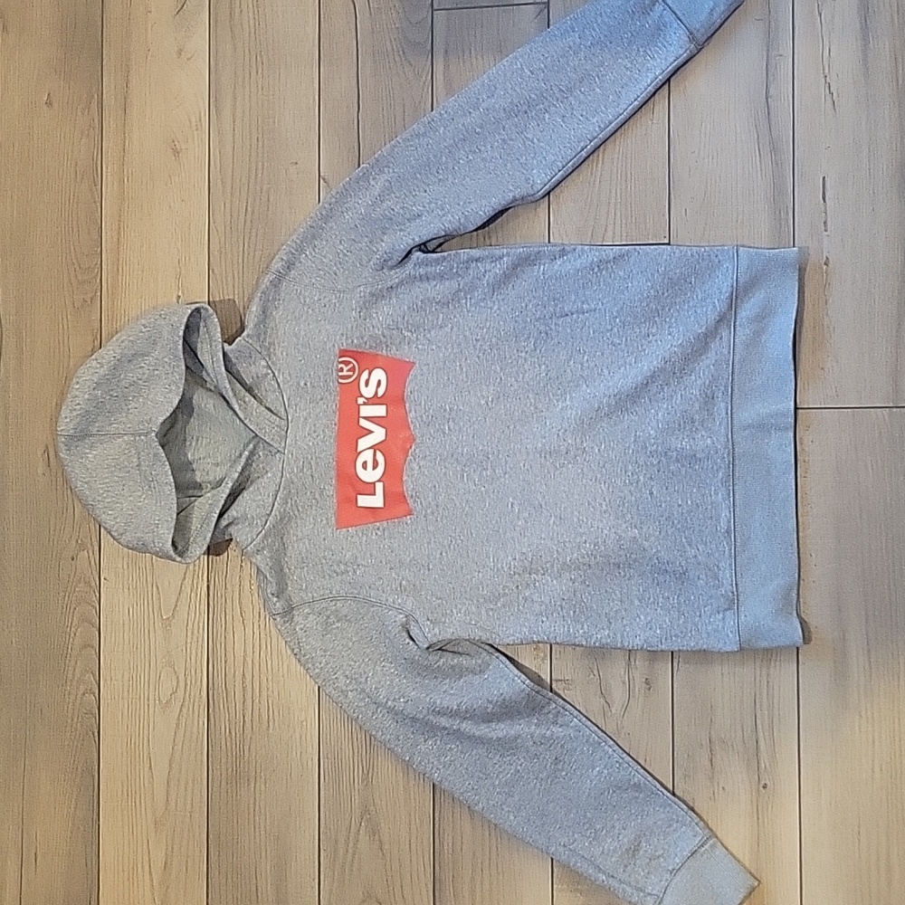 Levi's Gray Fleece Lined Hoodie Sweatshirt - Size Large